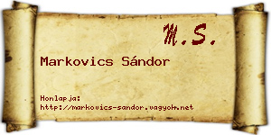 Markovics Sándor névjegykártya