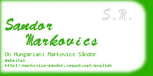 sandor markovics business card