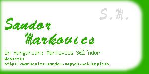 sandor markovics business card